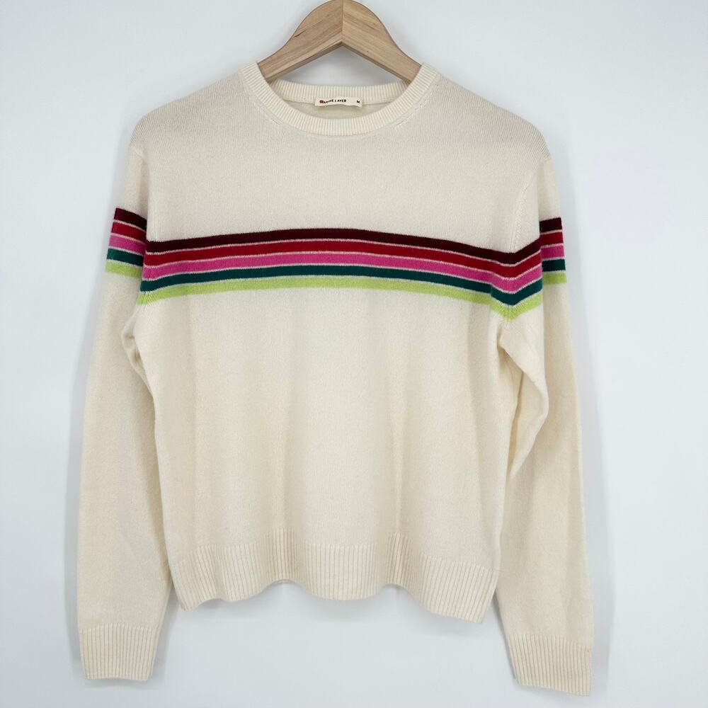 Marine Layer 100% Cashmere Striped Harper Sweater Pullover Cozy Retro Preppy Y2K - Picture 4 of 16